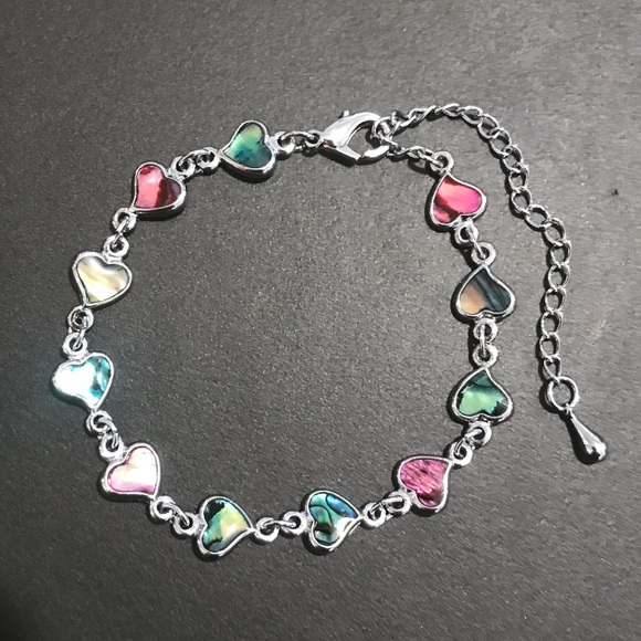 Jewelry - Multi-colored hearts anklet